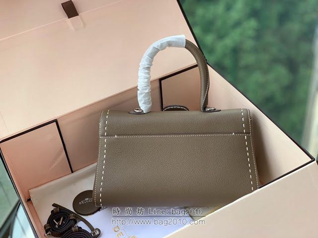DELVAUX女包 德爾沃比利時單肩包 純手工蜜蠟縫線 德爾沃女手提包 女手拎包 Ds0028手縫大象灰 Delvaux斜挎包  fcs1390